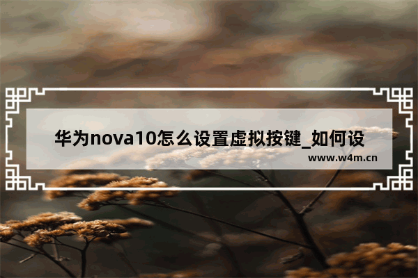 华为nova10怎么设置虚拟按键_如何设置导航键