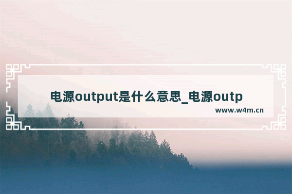 电源output是什么意思_电源output是什么端口呀