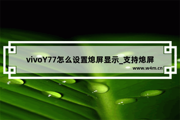 vivoY77怎么设置熄屏显示_支持熄屏显示吗