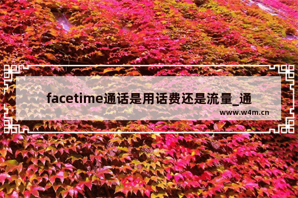 facetime通话是用话费还是流量_通话使用流量吗