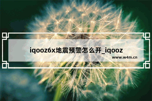 iqooz6x地震预警怎么开_iqooz6x怎么开启地震预警