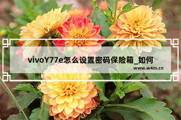 vivoY77e怎么设置密码保险箱_如何设置密码保险箱