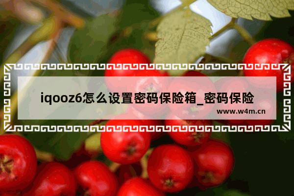 iqooz6怎么设置密码保险箱_密码保险箱在哪