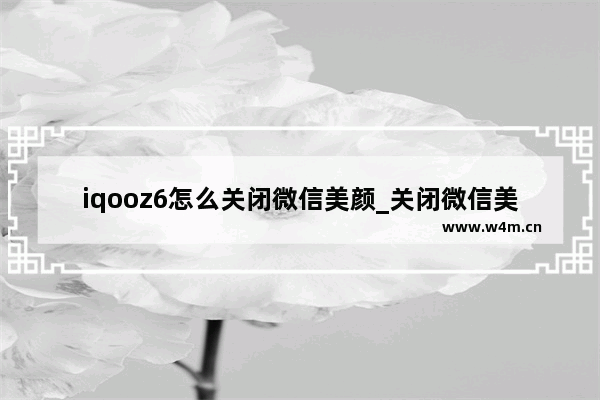 iqooz6怎么关闭微信美颜_关闭微信美颜教程