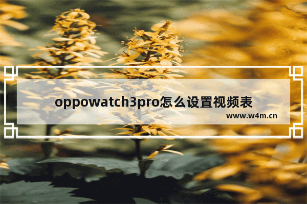 oppowatch3pro怎么设置视频表盘_oppowatch3pro如何设置视频表盘