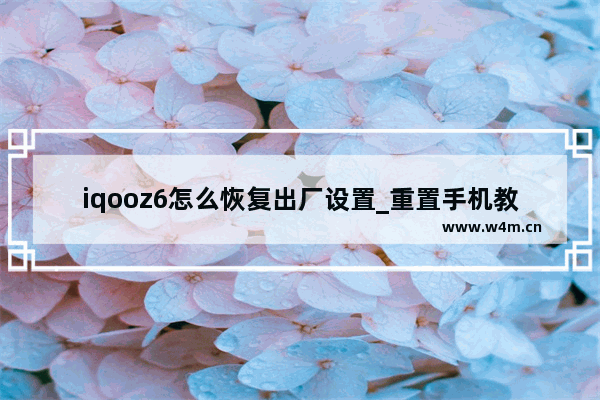 iqooz6怎么恢复出厂设置_重置手机教程