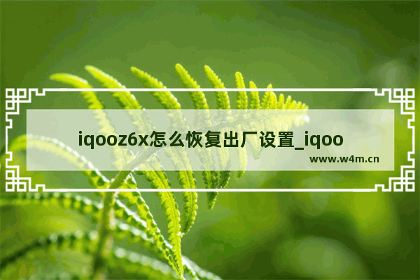 iqooz6x怎么恢复出厂设置_iqooz6x如何恢复出厂设置