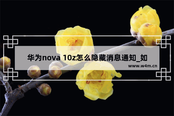 华为nova 10z怎么隐藏消息通知_如何隐藏消息通知