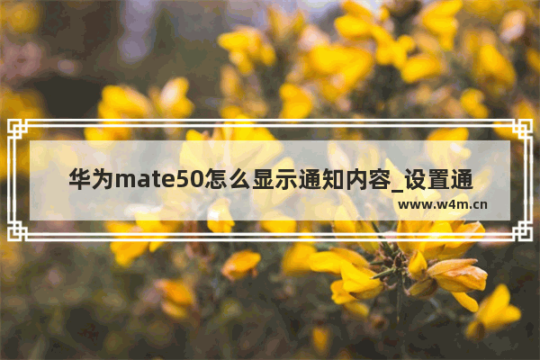 华为mate50怎么显示通知内容_设置通知内容显示教程