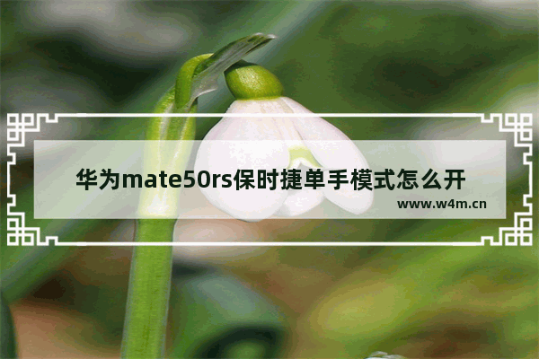 华为mate50rs保时捷单手模式怎么开_华为单手模式怎么开启