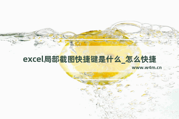 excel局部截图快捷键是什么_怎么快捷键局部截图