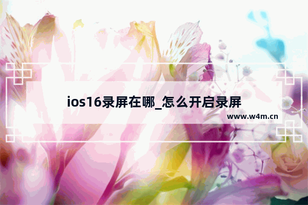 ios16录屏在哪_怎么开启录屏