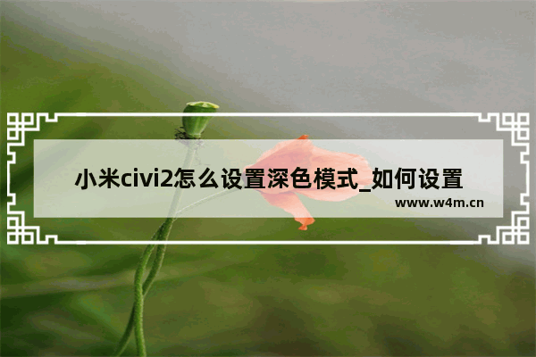 小米civi2怎么设置深色模式_如何设置深色模式