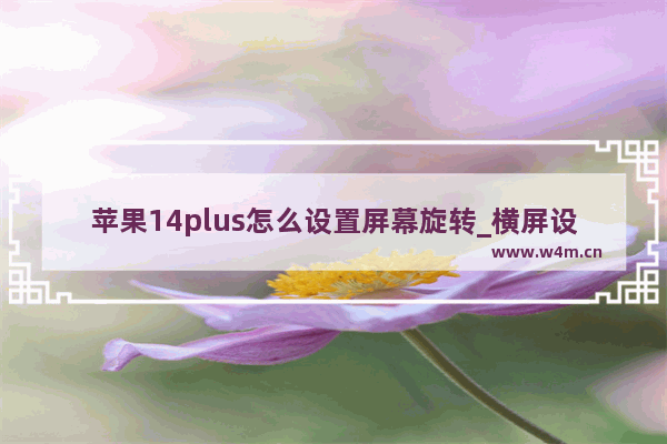 苹果14plus怎么设置屏幕旋转_横屏设置在哪里