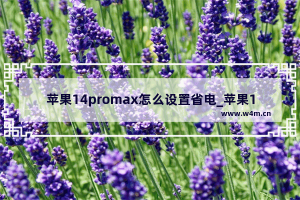 苹果14promax怎么设置省电_苹果14promax如何省电