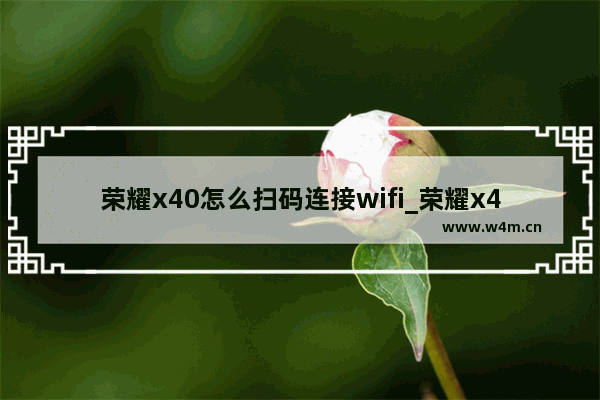 荣耀x40怎么扫码连接wifi_荣耀x40扫wifi二维码