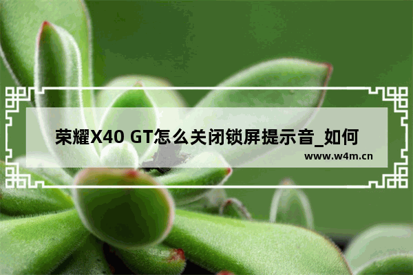 荣耀X40 GT怎么关闭锁屏提示音_如何关闭锁屏提示音