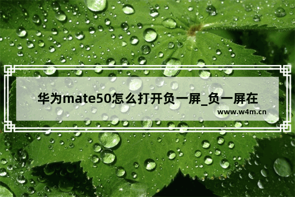 华为mate50怎么打开负一屏_负一屏在哪开启