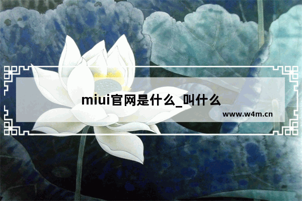 miui官网是什么_叫什么