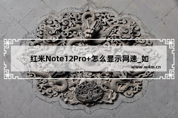 红米Note12Pro+怎么显示网速_如何显示网速