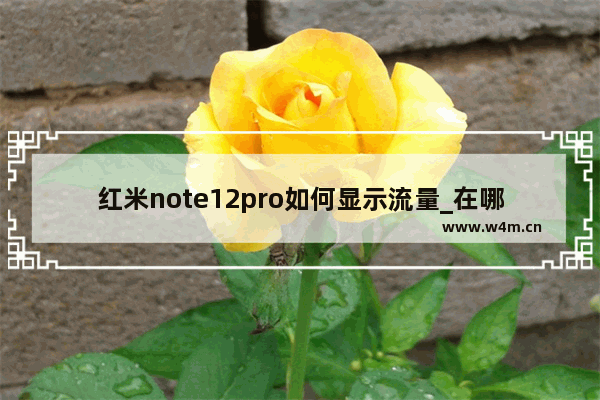 红米note12pro如何显示流量_在哪设置流量显示