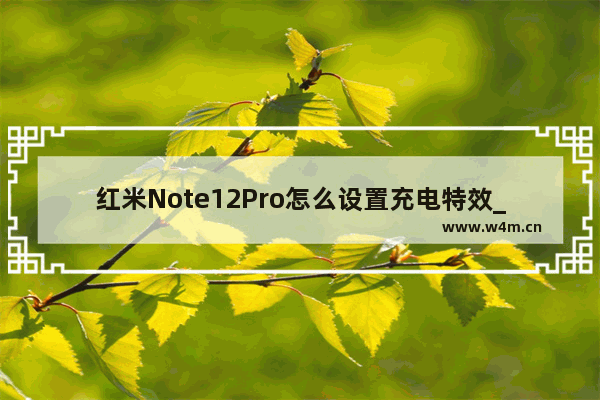 红米Note12Pro怎么设置充电特效_在哪设置充电特效