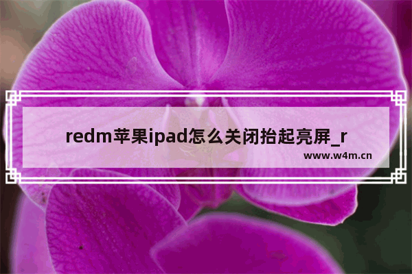 redm苹果ipad怎么关闭抬起亮屏_redm苹果ipad如何关闭抬起亮屏