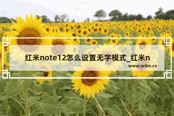 红米note12怎么设置无字模式_红米note12无字模式如何设置