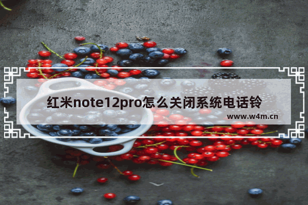 红米note12pro怎么关闭系统电话铃声_如何取消系统电话铃声