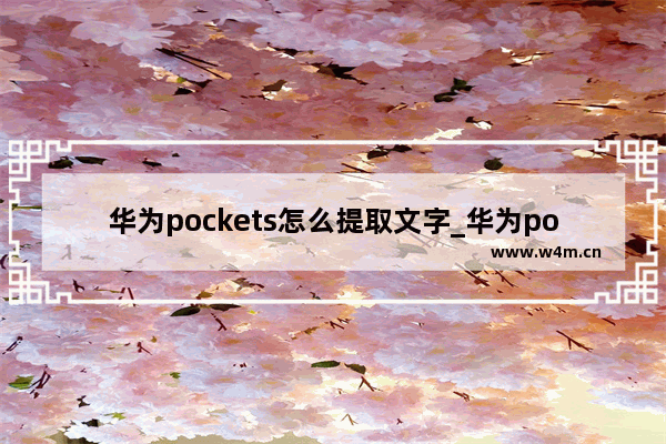 华为pockets怎么提取文字_华为pockets如何提取文字