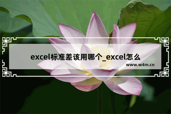 excel标准差该用哪个_excel怎么算标准差