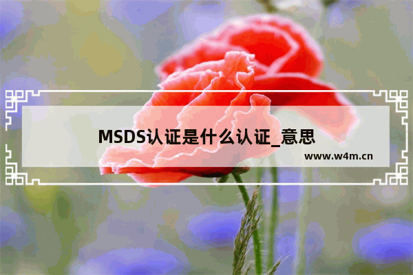 MSDS认证是什么认证_意思