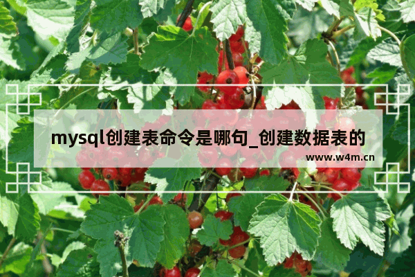 mysql创建表命令是哪句_创建数据表的命令语句是什么