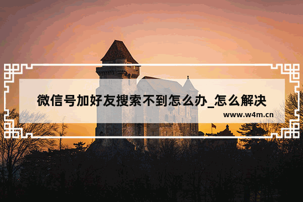 微信号加好友搜索不到怎么办_怎么解决