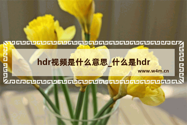 hdr视频是什么意思_什么是hdr