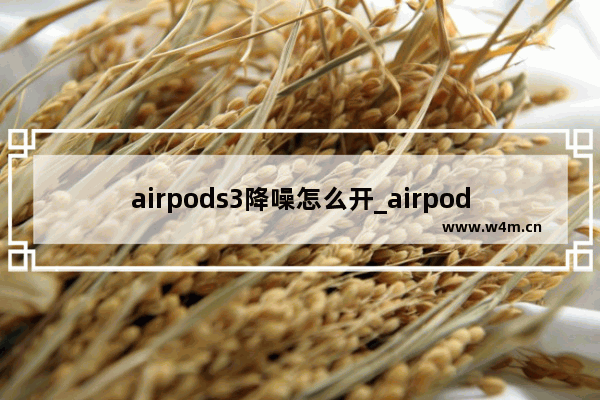 airpods3降噪怎么开_airpods3有降噪吗