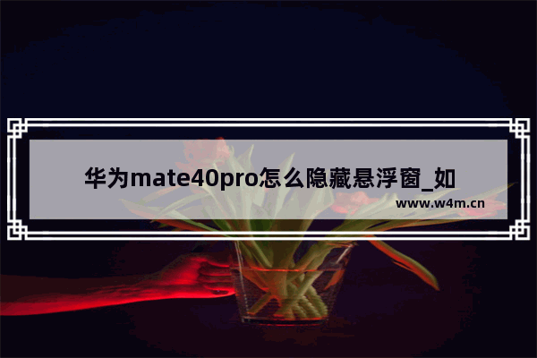 华为mate40pro怎么隐藏悬浮窗_如何隐藏悬浮窗