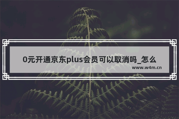 0元开通京东plus会员可以取消吗_怎么取消