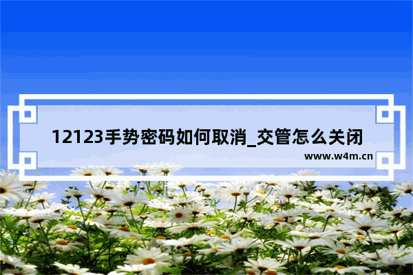 12123手势密码如何取消_交管怎么关闭手势密码