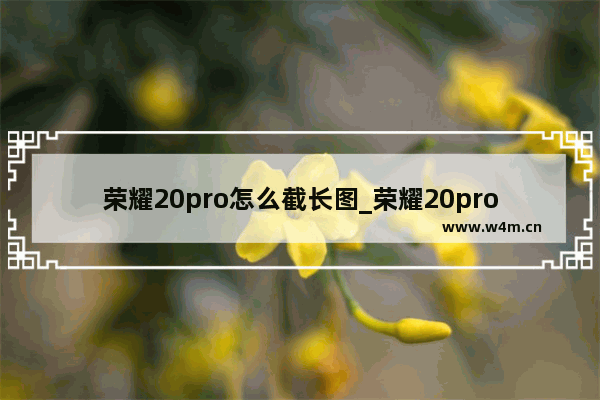 荣耀20pro怎么截长图_荣耀20pro手机截长图怎么截