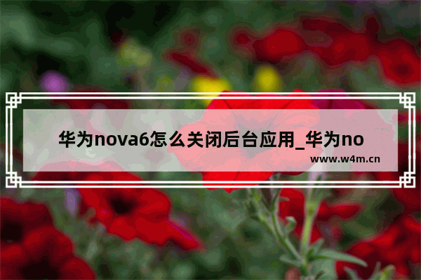 华为nova6怎么关闭后台应用_华为nova6如何关闭程序