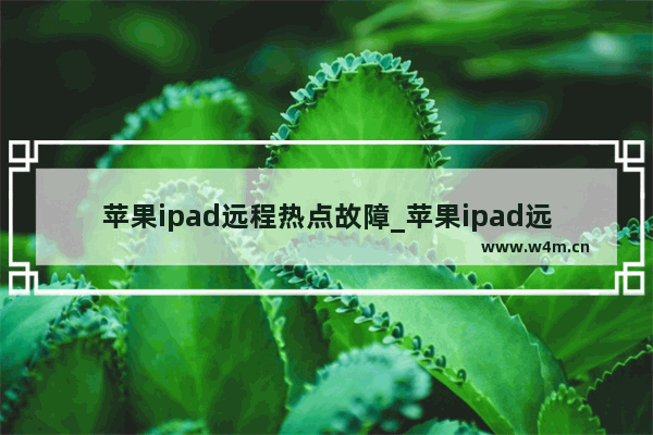 苹果ipad远程热点故障_苹果ipad远程热点故障怎么解决