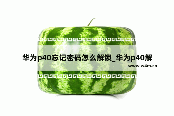 华为p40忘记密码怎么解锁_华为p40解锁密码忘了怎么弄