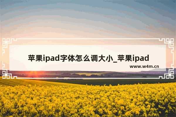 苹果ipad字体怎么调大小_苹果ipad怎么调字体大小