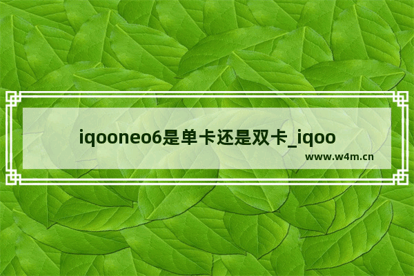 iqooneo6是单卡还是双卡_iqooneo6是双卡双待吗