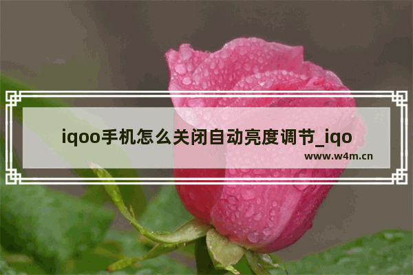 iqoo手机怎么关闭自动亮度调节_iqoo手机如何关闭自动亮度