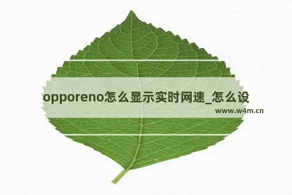 opporeno怎么显示实时网速_怎么设置网速显示