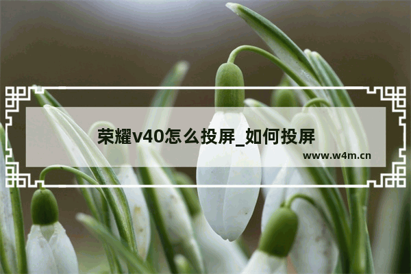 荣耀v40怎么投屏_如何投屏