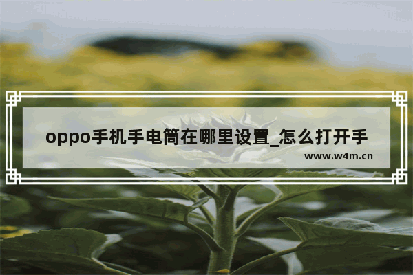 oppo手机手电筒在哪里设置_怎么打开手电筒