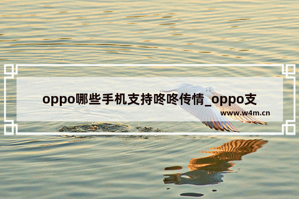 oppo哪些手机支持咚咚传情_oppo支持咚咚传情的有哪些